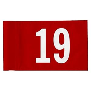 Standard Golf Flag Number 19 Golf Pin Flag Practic Putting Green Golf Flag For Backyard Garden Double-Sewn 600D Nylon Miniature Pin Flag Regulation Tube Flag 20″ L x 13″ H