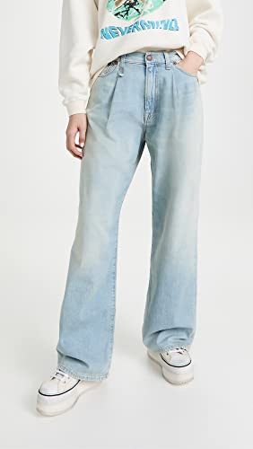 R13 Women's Damon Pleated Wide Leg Jeans2
