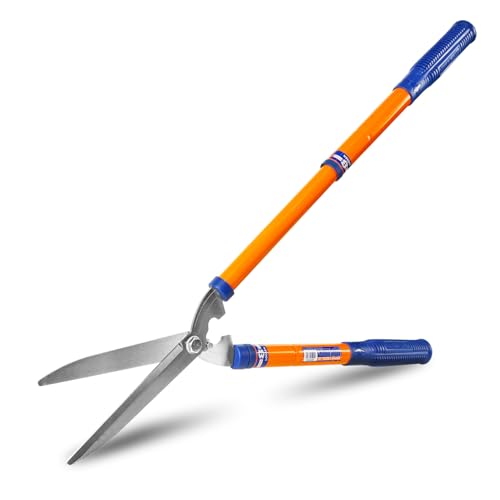 WADFOW WPR1E95 Hedge Clippers:Bush Clippers With Adjustable Length Handle and Wavy SK-5 Steel...