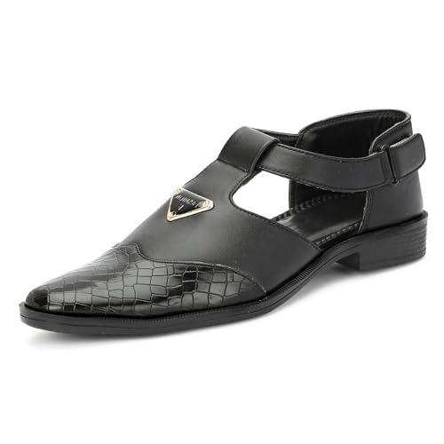 Generic Black Leatherette Roman Sandals - Image 8