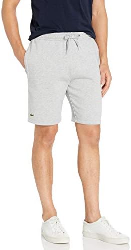 Lacoste Men's Sport Tennis Fleece Short, Silver Heathered, Large