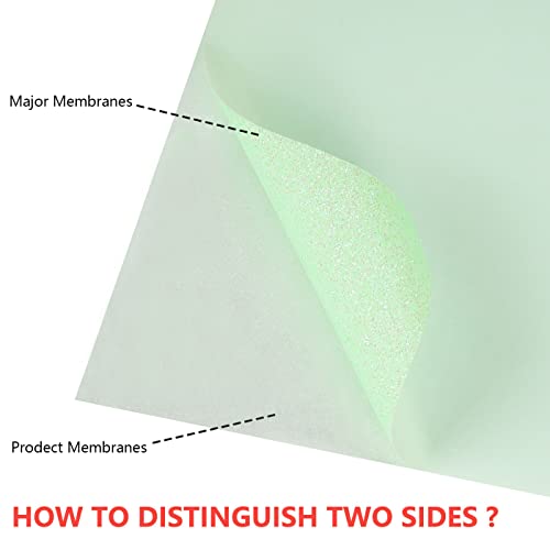 Image of guangyintong Glow Glitter Light Green Heat Transfer Vinyl HTV Rolls, 12 inch x 8ft Iron on Vinyl for T-Shirts, Glitter HTV Vinyl for All Cutter Machines Easy to Cut & Weed for DIY Design