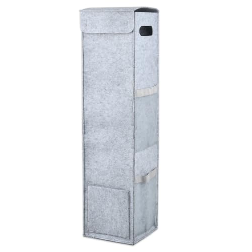 BUYGOO Contenitore per Carta da Regalo 70 x 18 x 18 cm Organizer di Carta da RegaloRotoli Contenitore di Carte da Regalo Feltro Spesso per 15 Rotoli Sacchetti di CartaRegalo Porta Rotoli (Grigio)