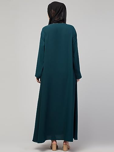Image of Mallika Women Modest Wear Nida Matt Front Open Zipper Abaya Burkha for Everyday use