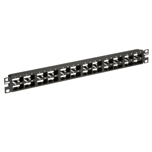 Panduit CPP48HDEWBL 48-Port Flat High-Density Enhanced Labeling Patch Panel, Black