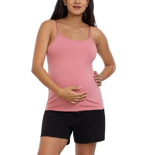 Image of Motherhood Maternity womens Clip Down Nursing Tank Top Cami With Adjustable Straps and Built-in Shelf Bra for Breastfeeding