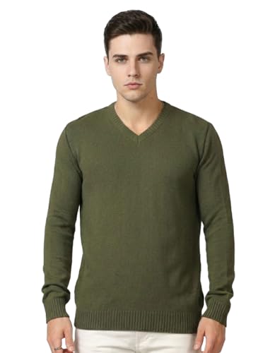 Image of AWG ALL WEATHER GEAR Men's Woolen V-Neck Full Sleeve Sweater