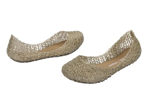 mini melissa Campana Papel Flats for Kids - Comfortable & Cute Closed-Toe Jelly Flat Shoes with Interwoven Cut-Out Design for Girls4