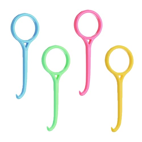 4 Pack Clear Aligner Removal Tool Teeth Retainers Remover Invisible Aligner Braces Remover Hook for Tooth Cleaning Oral Care (Yellow Rose Green Blue)