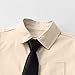Boy Dress Shirt Boys Girls Formal Ceremony Graduation Dressy Shirts with Tie Long Sleeve Kids School Uniform Shirt Wrinkle-Free Solid Beige