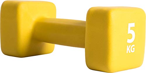 Pure 2 Improve Neoprene Dumbbells Mancuernas, Unisex Adulto, Amarillo, 5 kg