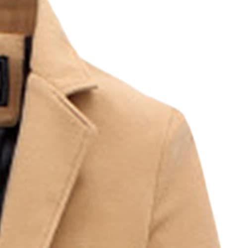 Maiyifu-GJ Men's Wool Blend Trench Coat Single Breasted Business Long Pea Coats Lightweight Notched Lapel Overcoat Jacket3
