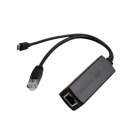 Gigabit POE Splitter 48V to 5V/12V USB/Type-C/DC 10/100/1000Mbps Power Over Ethernet(Micro USB (5V 2A),100Mbps)