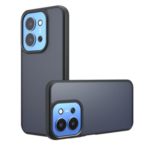 Image of Matte PC+TPU Back Cover Case for Redmi 15C 5G / Poco C85 5G, Air Bag Protection, Anti-Fingerprint, Never Turns Yellow, Micro Arc Edge, Skin-Friendly Feel, Black