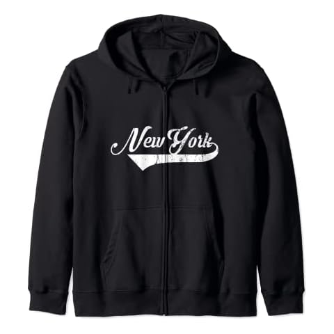 New York Vintage Retro Zip Hoodie Cover