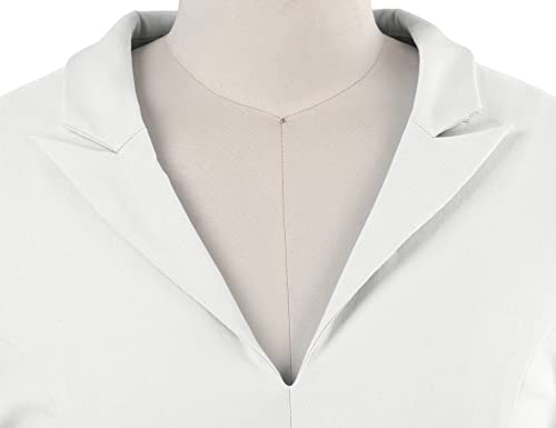 MUXXN Women's Vintage 3/4 Sleeve V Neck Midi Colorblock Business Formal Work Bodycon Pencil Dresses3