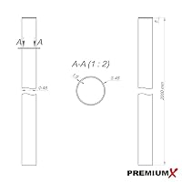 Premium X Antennenmast 2m Ø 48mm Stahl SAT Mast Satellitenmast Mastrohr Stangenrohr Halterung für Satelliten-Schüssel – Ansicht 4