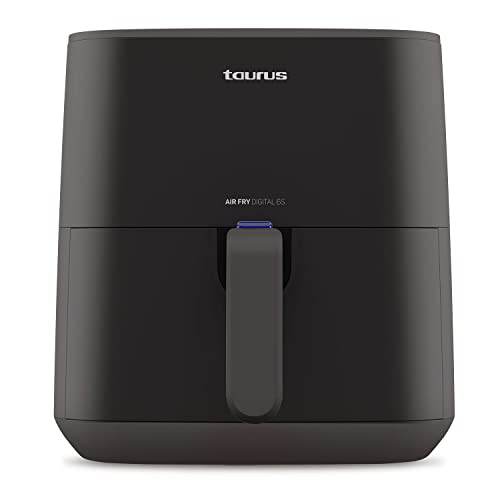 Taurus Air Fry Digital 6S   Freidora de aire, 1700W, 5.5L capacidad, 8 programas, hasta 200ºC, temporizador 60 min, digital, 6/7 raciones, piezas desmontables aptas lavavajillas, libre BPA y PFOA