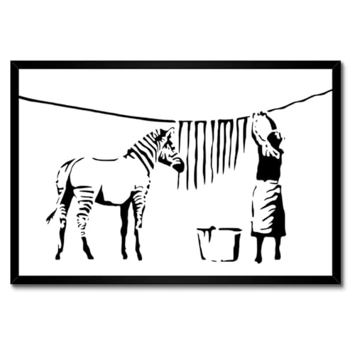 Décoration murale Banksy de qualité supérieure poster zébré 60x40
