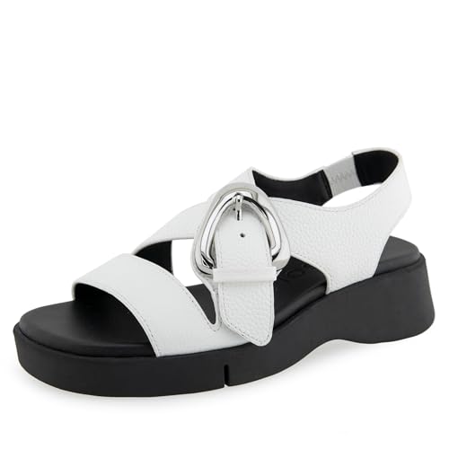 Aerosoles Women's Fez Flatform Sandal, Bright White Pebbled Leather, 9M by Aerosoles - Used condition - US$59.17
