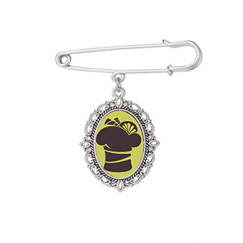 Broche citron noir vêtement chic accessoire robe et châle