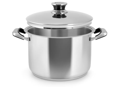 Inoxpran Pentola Classic in Acciaio Inox, 2 Manici, 30x20cm, Con Coperchio