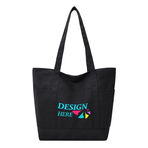 Bolso tote personalizable de lona gruesa Muka, con logo personalizado y asa para hombro miniatura 1