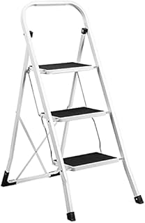 HOUSE DAY Folding Step Ladder 3 Step Ladder Anti-Slip Stable with GS for Kitchen Adult