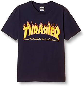 （06:30時点） [スラッシャー] [メンズ] 半袖 プリントTシャツ (ブランドロゴ) [ TH91130 / FLAME LOGO ] おしゃれ NAVY S