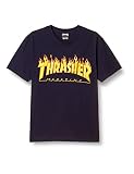 [スラッシャー] [メンズ] 半袖 プリントTシャツ (ブランドロゴ) [ TH91130 / FLAME LOGO ] おしゃれ NAVY M