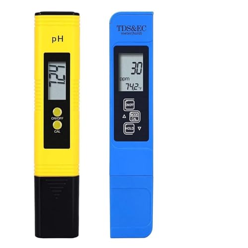 KENBT Medidor Digital TDS de Alta precisión, probador de Agua Digital 0-14, medidor de PH 0-9990ppm TDS y EC LCD, Filtro de Acuario PPM de pureza de Agua,Alta Precisión(PH TDS Blue Battery)