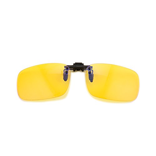 Image of Clip on Anti Blue Light Filter Glasses UV Blocking Anti Eye Strain Unisex (Yellow)