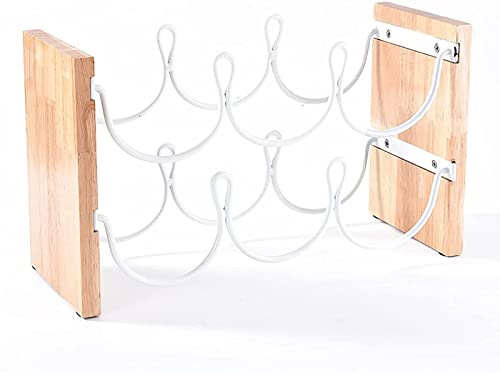 Estante para vinos 6 botellas madera y metal blanco miniatura 1