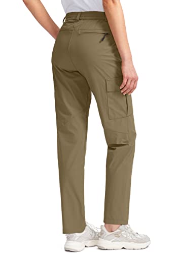 Viodia Women's Hiking Cargo Pants Quick Dry Upf50+ Waterproof Pants For Women Fishing Golf Travel Pants With Pockets Dark Khaki M #TOP2