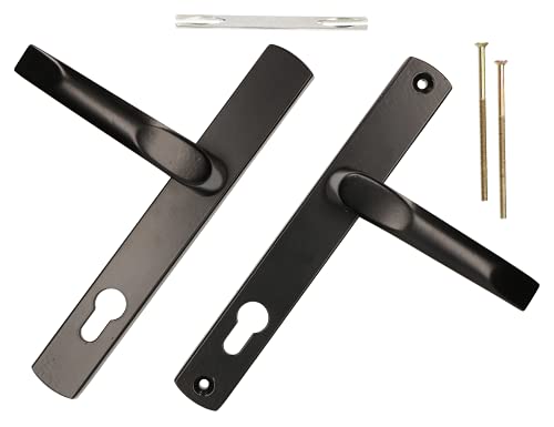 KOTARBAU® Drückerpaar 92 mm mit Langem Schild Schwarz für Profilzylinder...