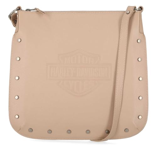 Harley-Davidson Women's Flat Studded Bar & Shield Crossbody Bag - Tan