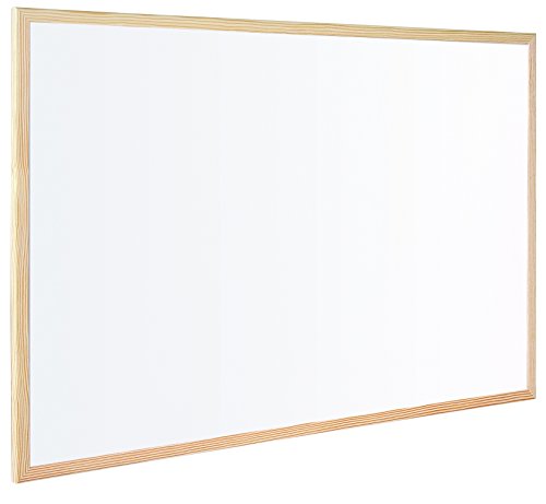 Bi-Office Budget - Pizarra Blanca con Marco de Madera, no Magnética, 90 x 60 cm