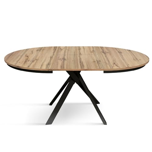 Mar.c.a. Design - Tavolo Rotondo Allungabile 120/170x75,5 cm - Piano