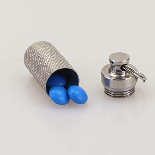 WINOMO — Estojo de comprimidos portátil à prova d'água com 2 peças, porta-comprimidos de metal para