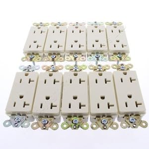 #US 10 Almond Decorator Receptacle Outlets 5-20R 20A Commercial DRS20AL