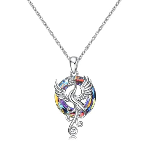 Collier cristal Firebird TABOJS pour femme avec son pendentif phénix coloré