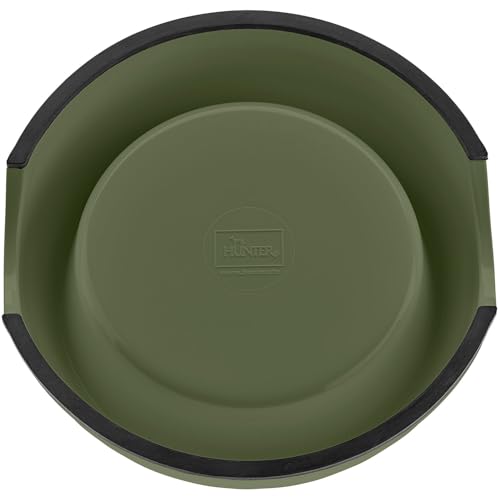 Hunter Melamin-Napf, Farbe: Khaki, mit Edelstahleinsatz, rutschfest, Kratz- und stoßresistent, pflegeleicht, spülmaschinengeeignet, Größe: 350 ml