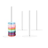 Ribbon Storage Rack Holder,4 Clear Acrylic Pack RibbonTape for Sewing Craft Mesh Thread Tape Wreath Crochet...