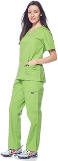 Dagacci Scrubs Medical Uniform Women and Man Scrubs Set Medical Scrubs Top and Pants