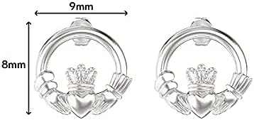 Aeon Claddagh Earrings - Irish Celtic Jewellery, Silver, 25mm - Image 4