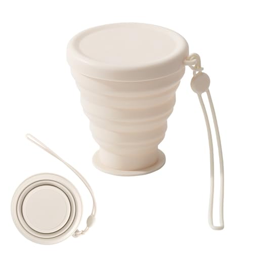 Cleminsta 200ml Faltbarer Becher, Zusammenklappbare Silikonbecher mit...