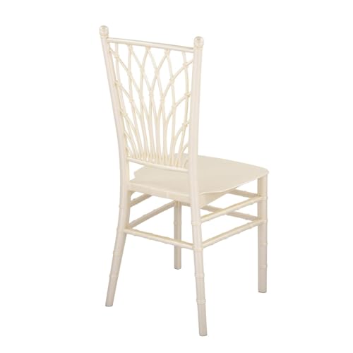 Image of Nilkamal Glam Plastic Chair | Royal Look with Balanced Posture Support | for Living Room, Dining Room, Garden, Cafes, Balconies, Weddings & Events | Steel Pearl White