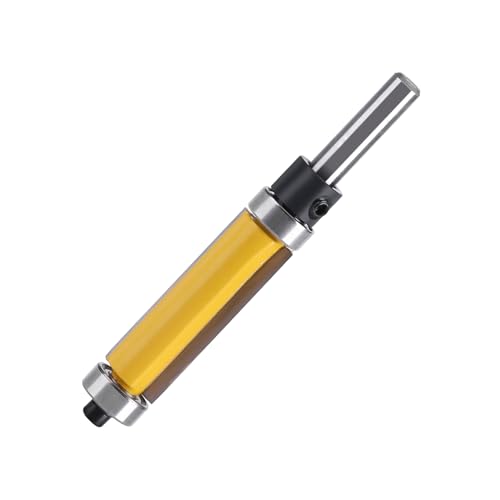 Pattern Flush Trim Router Bit, Bearings Router Bit with Top and Bottom 1/4Inch Shank Long 1?1/2Inch for Finishing A Wide Range of Materials Including Solid Wood