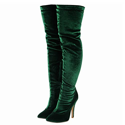 Thigh High Boots for Women Comfortable Stiletto over the Knee Boots Sexy Pointed Toe Zipper Thin High Heel Boots Solid Casual Ladies Shoes3