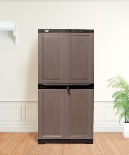 Image of Prima Viva-2 Plastic Storage Cabinet (Medium H 4 Ft x W 2 Ft x D 1.6 Ft) | 4 Compartments Multipurpose Organizer for Home & Office | Strong, Stylish & Spacious Cupboard for Clothes & Essentials